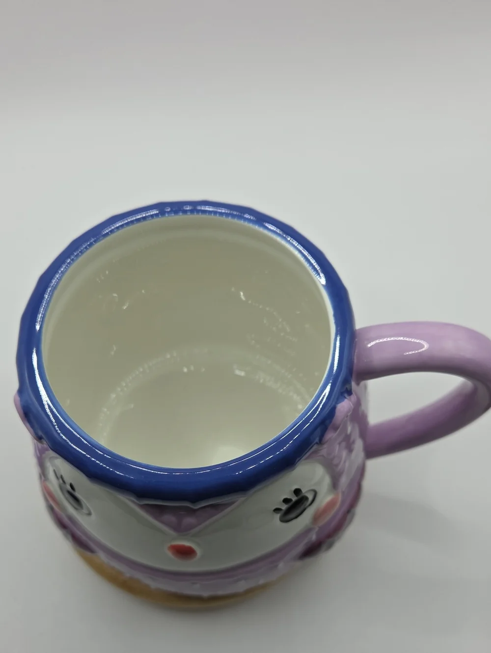 Sur La Table Lavender Owl Ceramic Mug 3D Effecr
